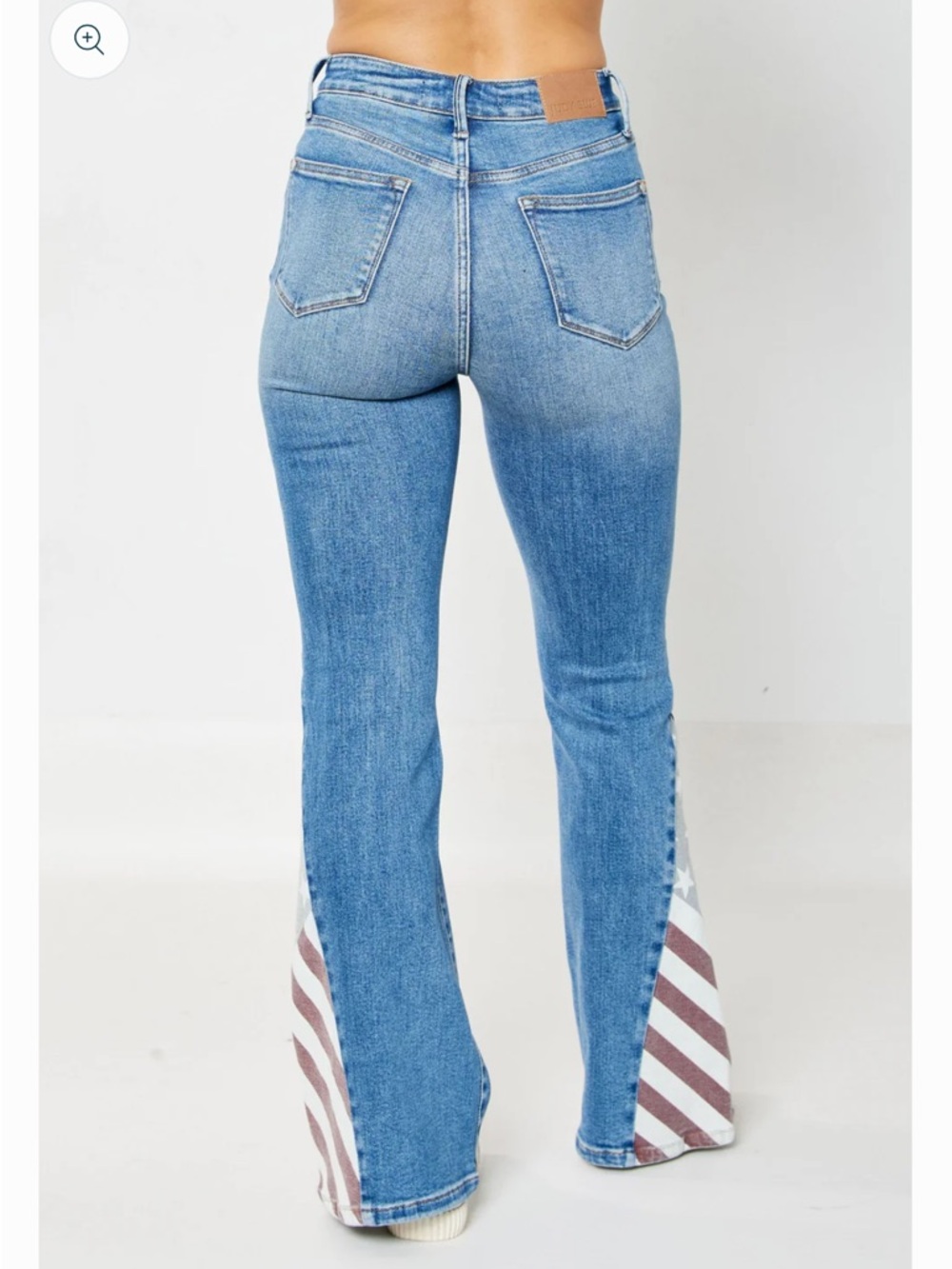 Judy Blue HW Americana Flare Jeans NWT $85 Size 7/25 High Rise USA Flag Denim - Picture 11 of 14
